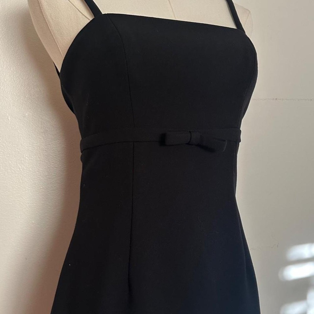 French Connection Black Whisper Ruth Bow Cutout Mini Dress Size 2 / UK 6